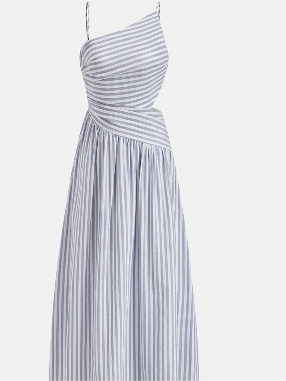 Commense Blue and White Striped Asymmetrical Cut-Out Maxi Dress Size S - Picture 3 of 4